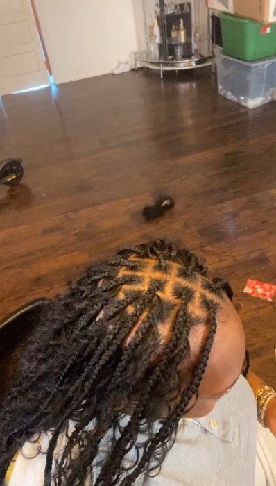 Small boho knotless styled by Tee